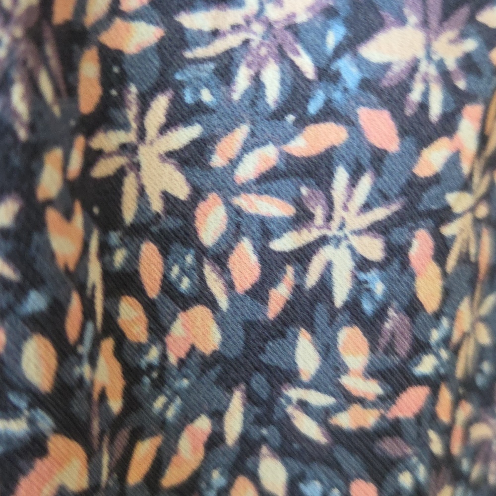 Banana Republic Blue & Pink Floral Ruffle-Neck Dress, Ties on the Side, Size 14 - Picture 15 of 15